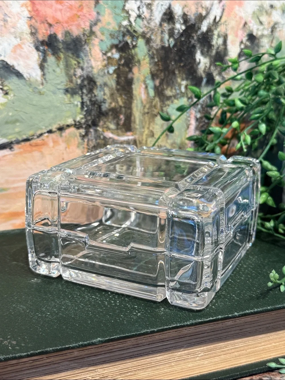 Clear Glass Decorative Storage Box - Glass Trinket Organizer